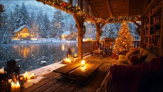 Snow Falling by a Quiet Lake | Calm Loop with Soft Ambient Music | 4K screenshot 2