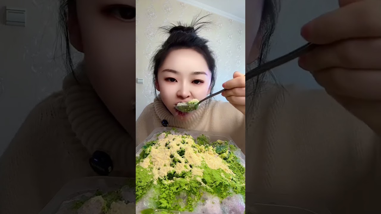 ASMR ICE EATING WITH MATCHA GREEN TEA #matcha #matchalover #matchalovers   