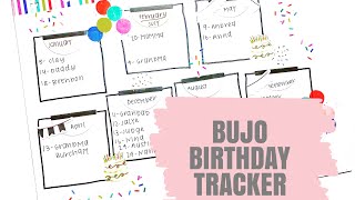BUJO BIRTHDAY TRACKER