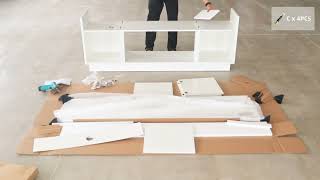 BREEZEHEAT 70-inch White Fireplace TV Cabinet Installation Video