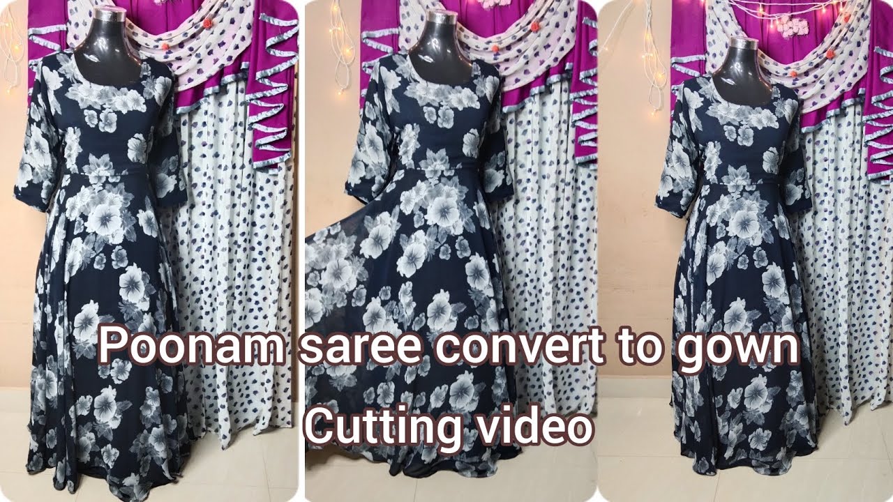 Long Length gown cutting/gown cutting and stitching/full circle umbrella  cut gown cutting and stitch - YouTube