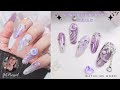 Purple y2k butterfly nail design  work with me 