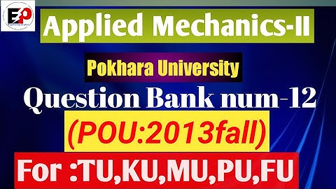 Applied Mechanics -II System of particle (numerical-12) (POU:2013fall) #pu #ku #tu #mu
