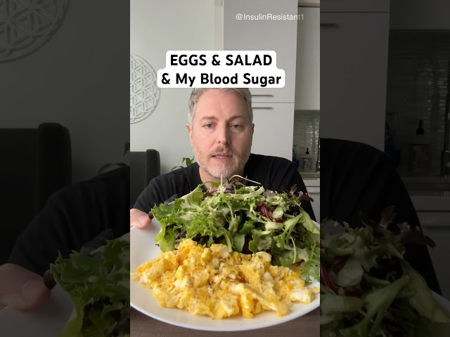 Eggs and salad and my blood sugar. #bloodsugar #glucose #insulinresistant1 #eggs