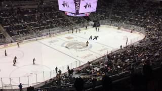 Human bowling at Penguins game
