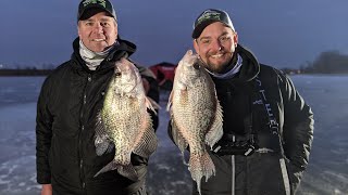 Ice Fishing Missouri River Backwaters with MEGA 360 for Slab Crappies in Shallow Water - IDO S15 E5