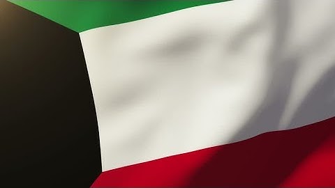 4K Kuwait flag waving in the wind. Looping sun rises style. Animation loop Stock video