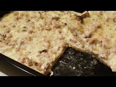 ~pizza-poulet🍕-~-crème-fraîche-et-champignons,-un-délice-|recettes-&-diététique