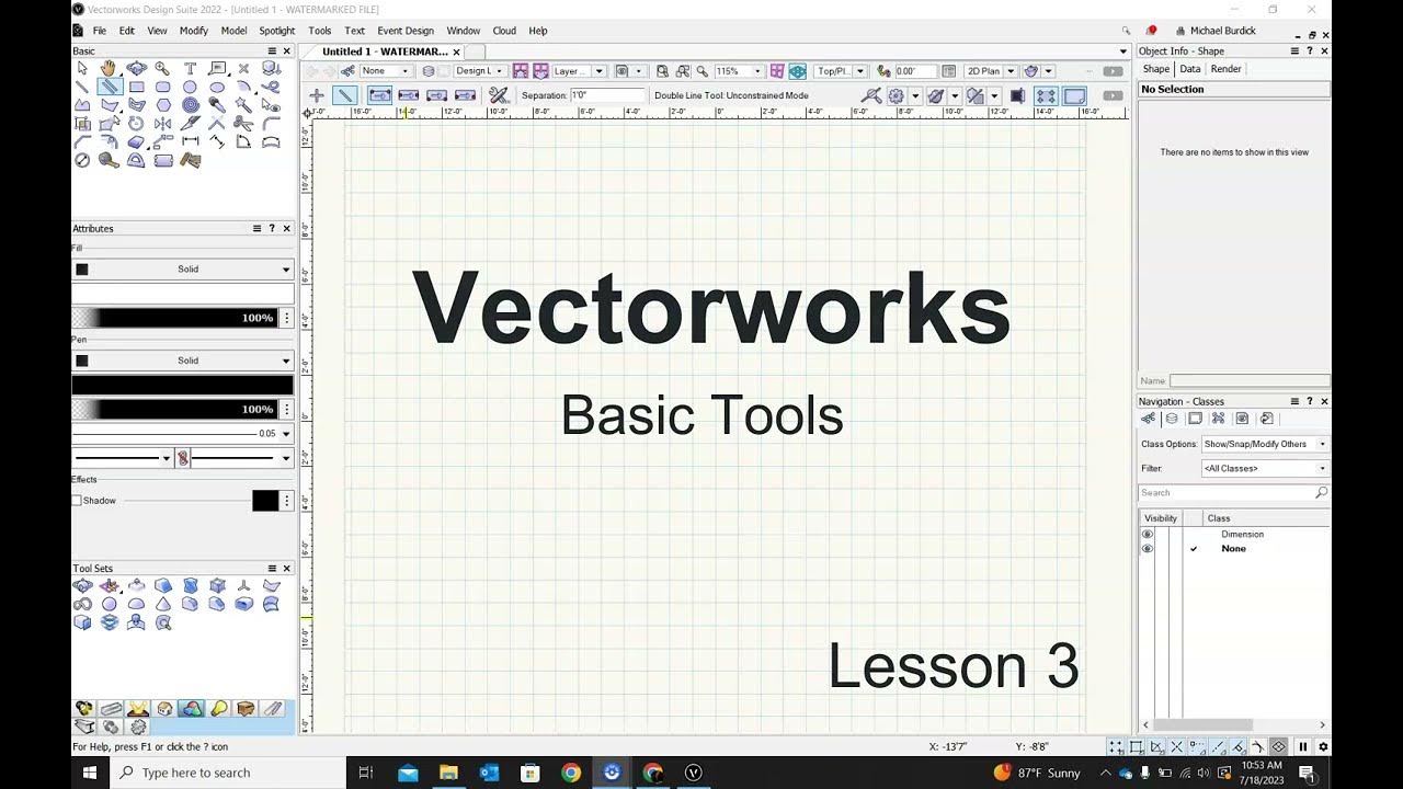 Vectorworks 3 Basic tools YouTube