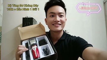 Bộ Tông Đơ Cắt Tóc Không Dây Jichen 0817 || Tông Đơ Cắt Tóc Gia Đình Kèm Bộ Dụng Cụ