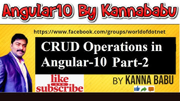Angular Crud By Kannababu -Part2