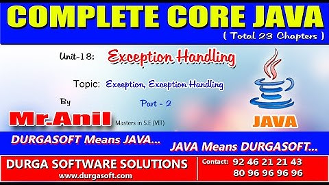 Core Java Exception Handling   Exception,Exception Handling  Part - 2