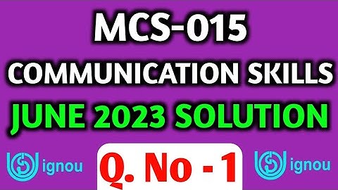 Q.No-1 Passage Writing | MCS-015 June 2023 Solution | Communication Skills IGNOU | IGNOU BCA 2nd sem