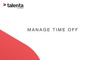 Tutorial - Manage Time Off