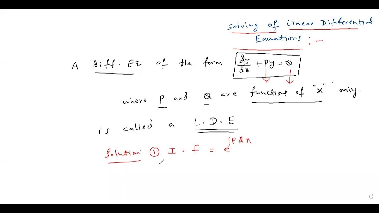 LINEAR DIFFERENTIAL EQUATIONS JEE 2 YouTube