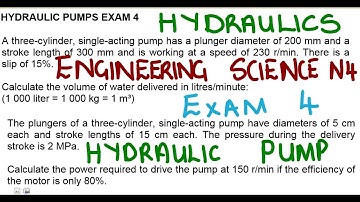 Engineering Science N4 Hydraulics -  Hydraulic Pump Exam 4 @mathszoneafricanmotives