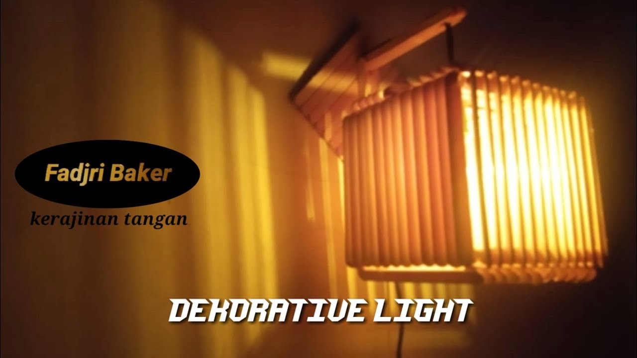 Cara membuat lampu hias dinding dari stik es krim//kerajinantangan