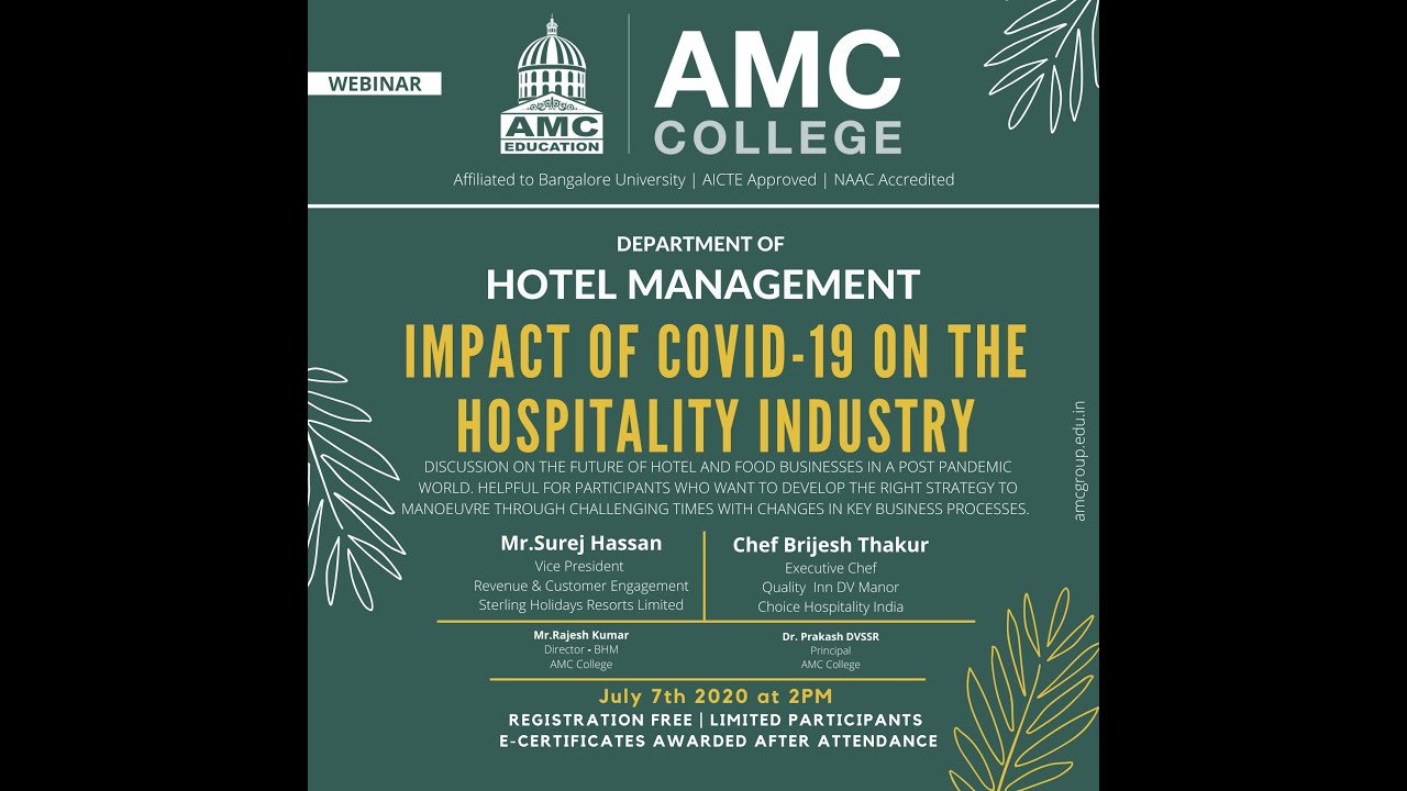 "IMPACT OF COVID -19 ON THE HOSPITALITY INDUSTRY" - YouTube