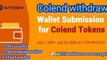 COLEND TOKEN FROM SATOSHI WITHDRAW TO METAMASK WALLET👥 STEP BY STEP|💰 COLEND UPDATE |SATOSHI UPDATE