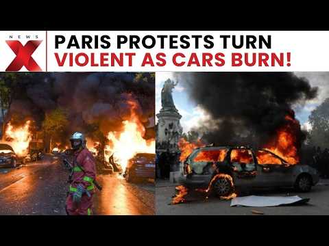 France Protests Escalate: Burning Cars, Shattered Glass And Clashes With Police In Paris