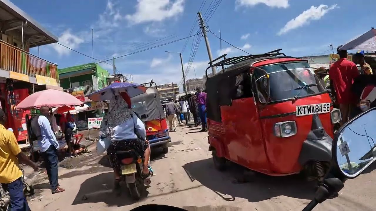|4K| Motorcycle tour inside downtown Kitengela in Kenya |4k tour|