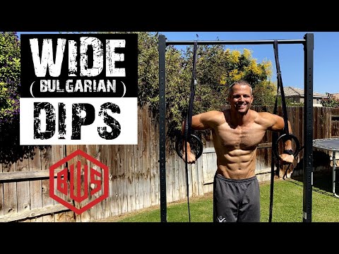 Wide/ Bulgarian Ring Dips: Rings Training Progression 3