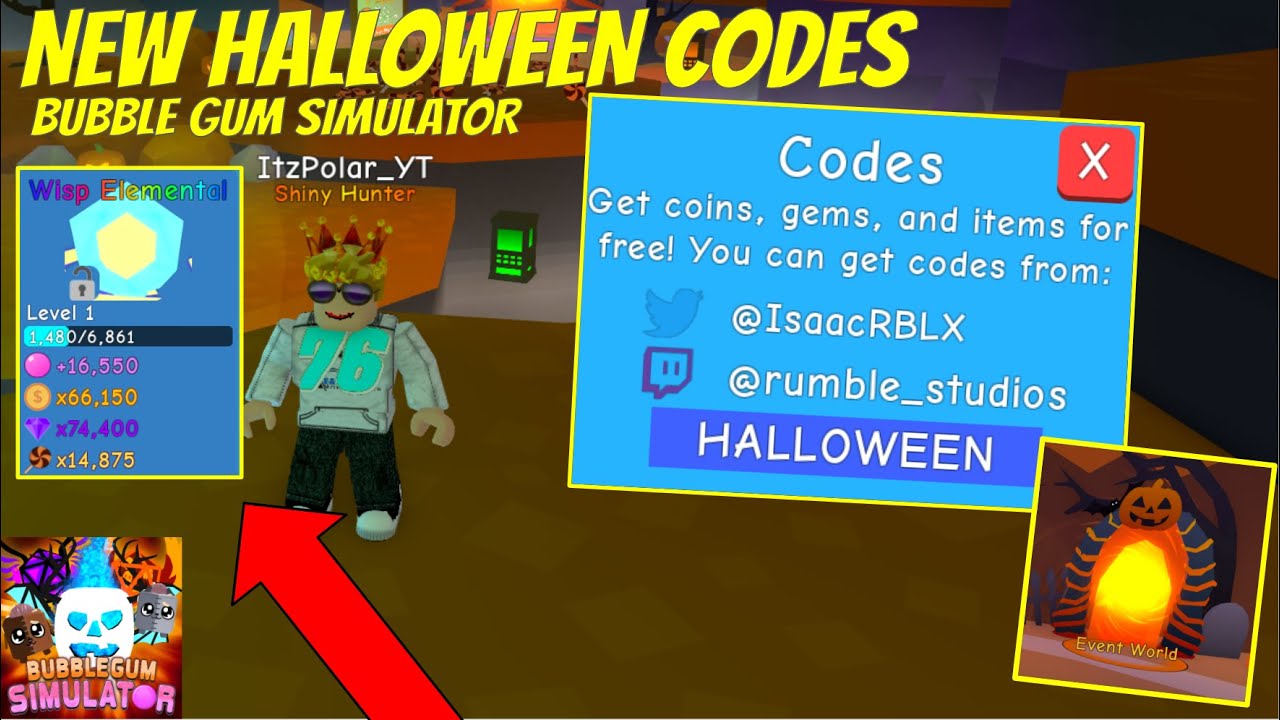 new-bubble-gum-simulator-halloween-update-codes-new-pets-new-event-roblox-youtube