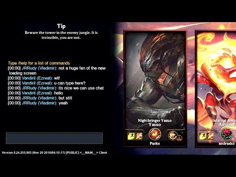 CHAT IN LOADING SCREEN?! Riot New Technology ?