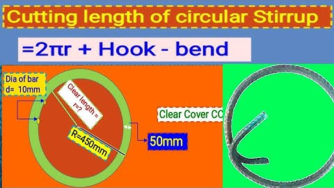 How to calculate Cutting length of circular Stirrup/ Rings / ties
