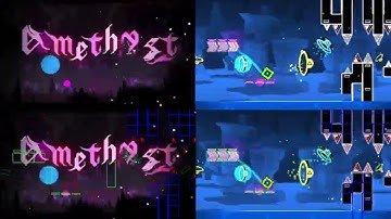 Amethyst Layout with Hitboxes vs Original - Geometry Dash 2.2