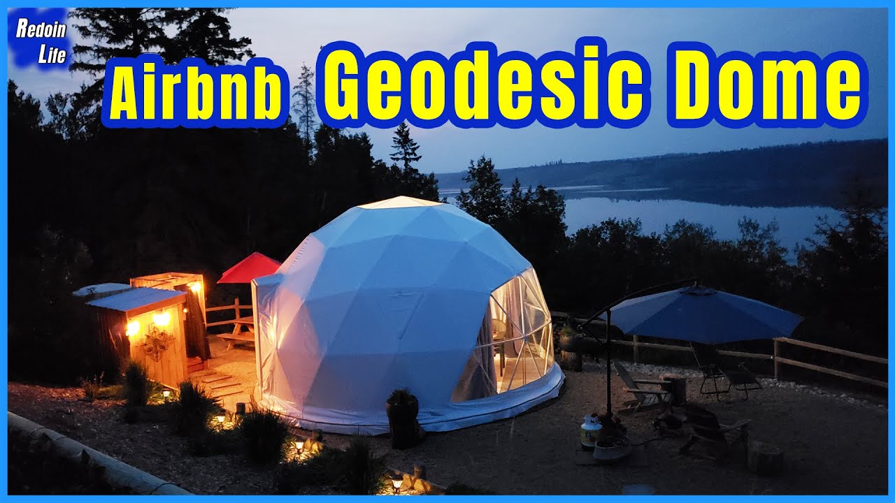 Geodesic dome glamping Airbnb Tour & Review in Alberta, Canada + Stunning lakes views & Kayaking