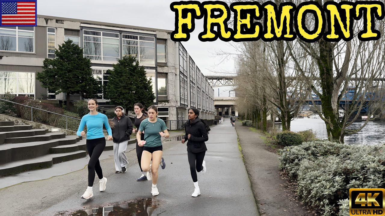 🇺🇸 [4K]☔SOAKING UP SEATTLE 🌧️| Silent Neighborhood & Nature Tour of Fremont District 