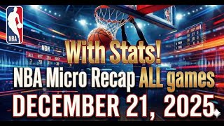 Recap of all NBA games on December 21, 2025 in the regular NBA season.