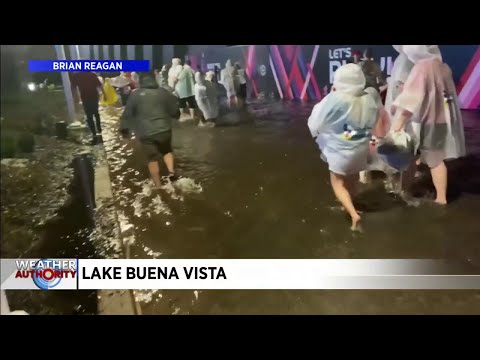 Guests waded through heavy floodwater at ‘The Most Magical Place on Earth’