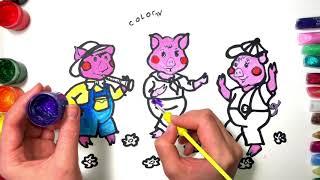 The three little Pigs ⁄ СКАЗКА ТРИ ПОРОСЁНКА  РИСУЕМ И РАСКРАШИВАЕМ⁄ DRAWLING PIGS ⁄ COLOR TV