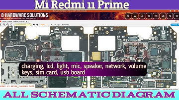 Mi Redmi 11 Prime All Schematic diagram, charging, lcd light, lcd, mic, speaker, network, volume key