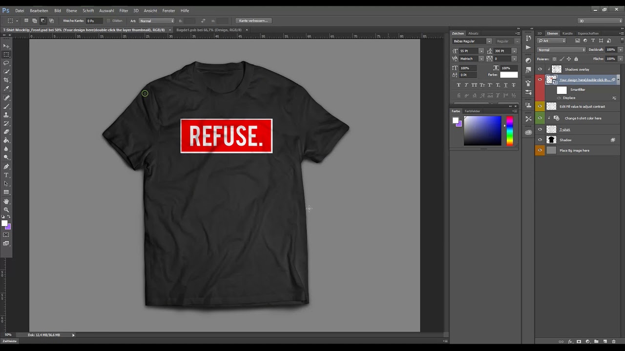 Download Free T-Shirt MockUp for Photoshop (free .PSD Template ...