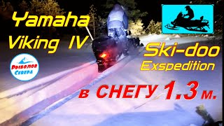 ЧТО МОЖЕТ СНЕГОХОД YAMAHA VIKING 540-4  и  BRP Ski doo Expedition Sport В ГЛУБОКОМ СНЕГУ 110-130 см.