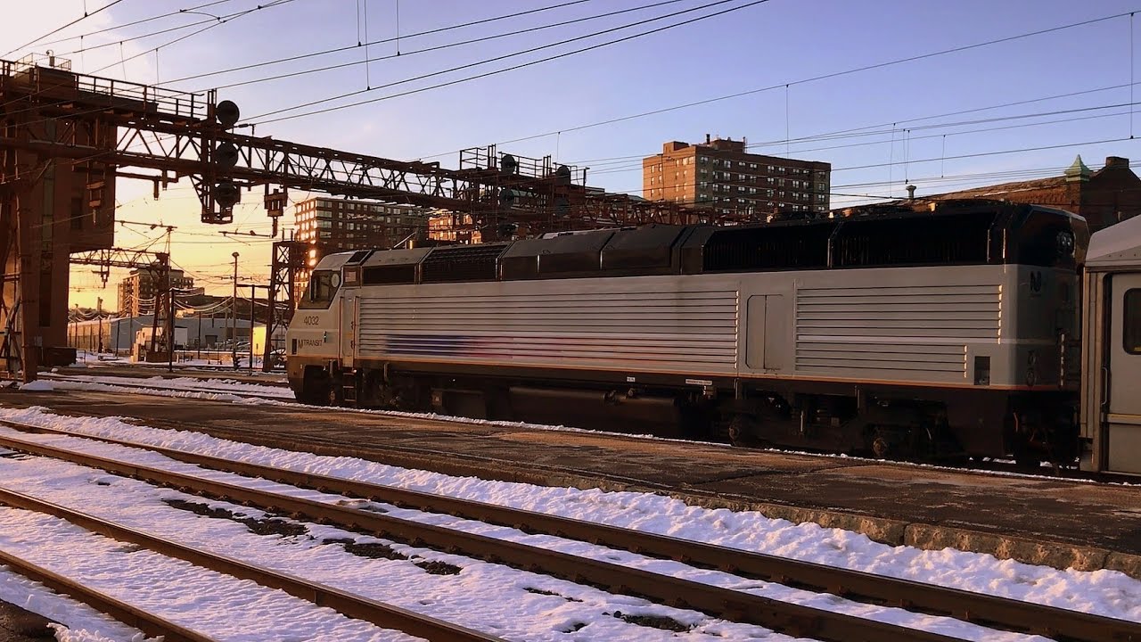 NJ TRANSIT Suffurn bound service departs with  Alstom P42AC from Hoboken (1 of 2)