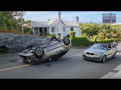 Car Crashes & Overturns In Sandys, March 21 2024