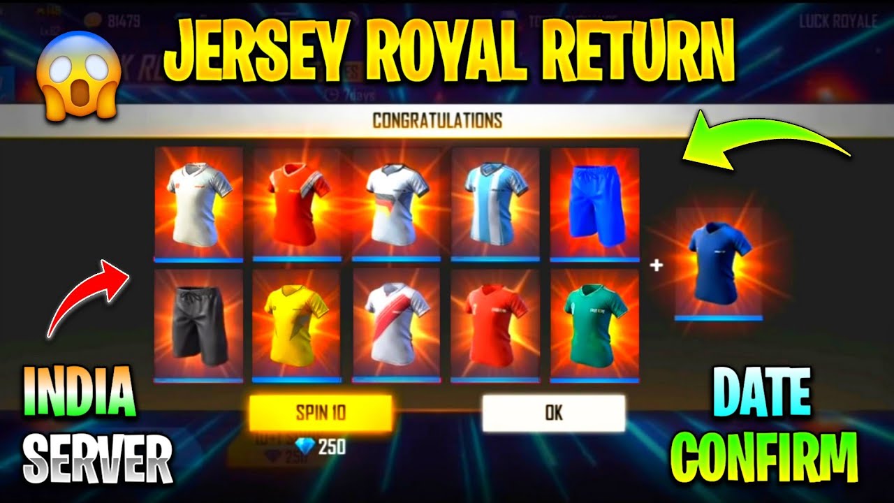 Free Fire Jersey Royal Return Confirm Date Free Fire Jersey Return Free Fire New Jersey Event Youtube