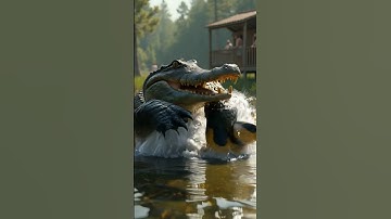 Snake Attack! Giant Python Goes After an Alligator! #shorts