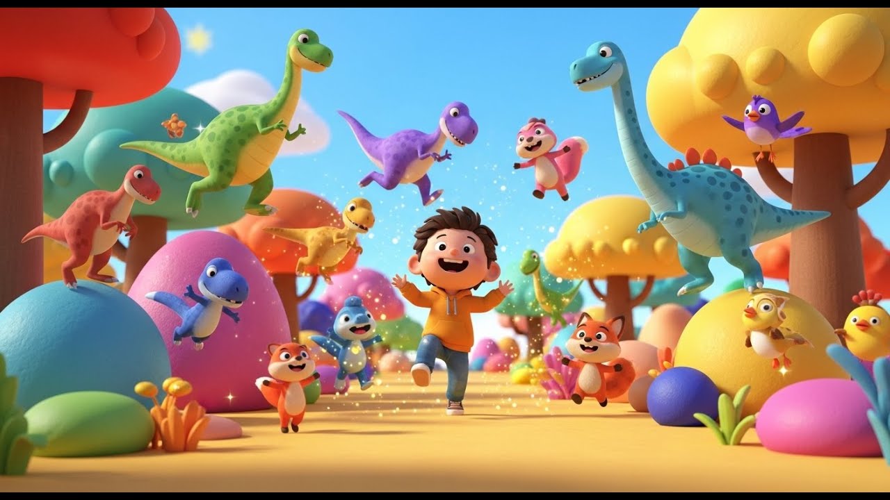 Learn Colors with Dino Friends | Best Nursery Rhymes and Kids Songs Collection