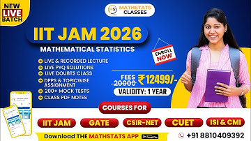 💥 Offer closing tonight | Launching New Batch for IIT JAM MS & GATE ST 2026 🔥| Mathstats :8810409392