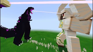 Shin Godzilla Vs. Ultima Iron Golem Titan in Minecraft PE