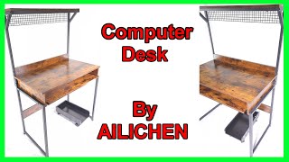 Computer Desk with Hutch - 31.5 Modern Home Office Desk by AILICHEN