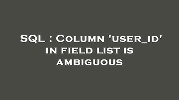 SQL : Column 