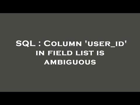 SQL : Column