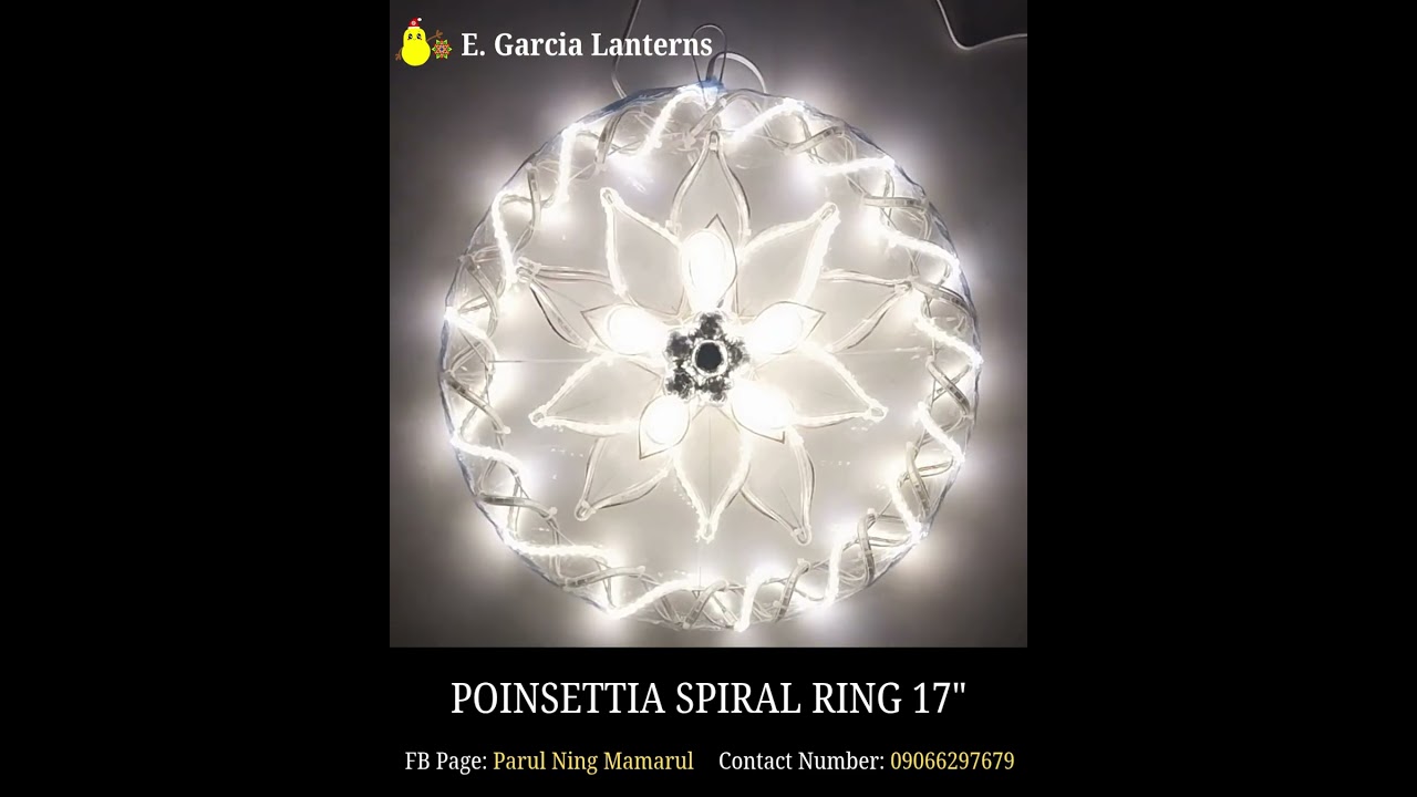 POINSETTIA SPIRAL RING 17" CAPIZ LANTERN WHITE  #christmaslantern #sanfernandopampanga #capizlantern