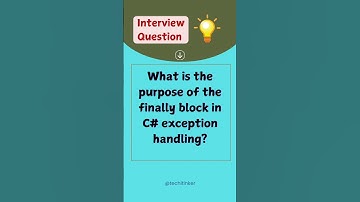 #11 What is the purpose of finally block in C# exception handling? #shorts #csharp #interview